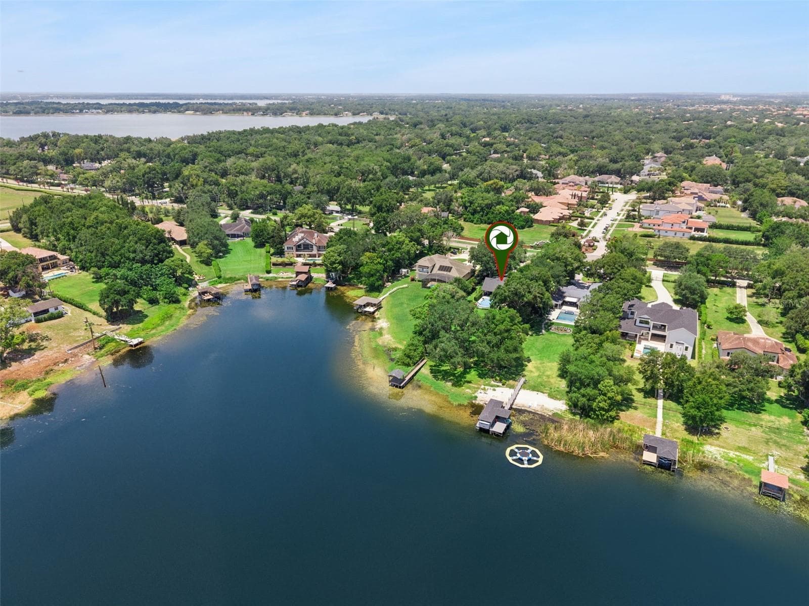 Lake Olivia is an 88 acre private lake. Chain of Lakes in the background - 1629 HEMPEL AVE, WINDERMERE