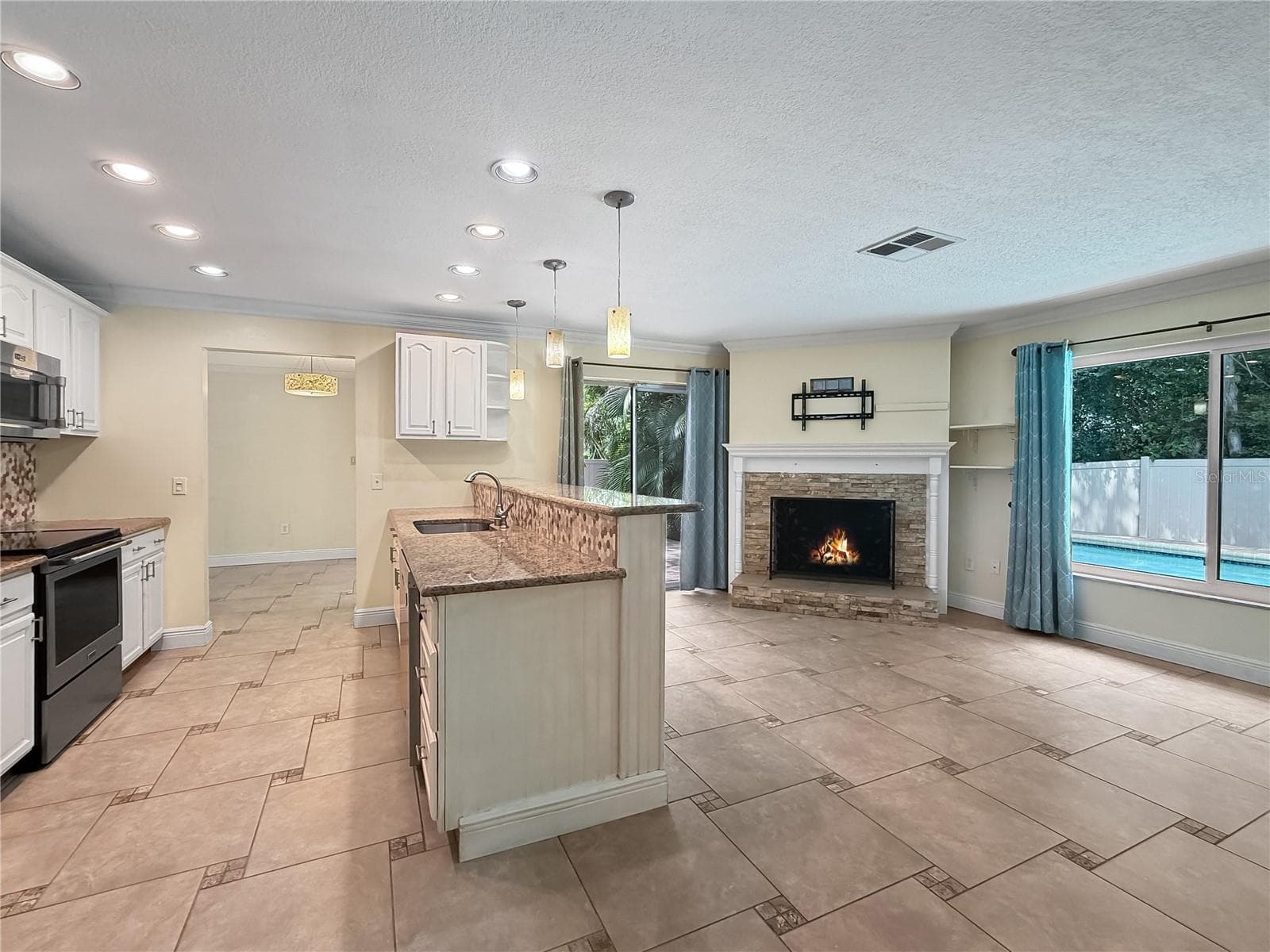 Kitchen and Family Room - 1011 WINDING OAKS DR, PALM HARBOR