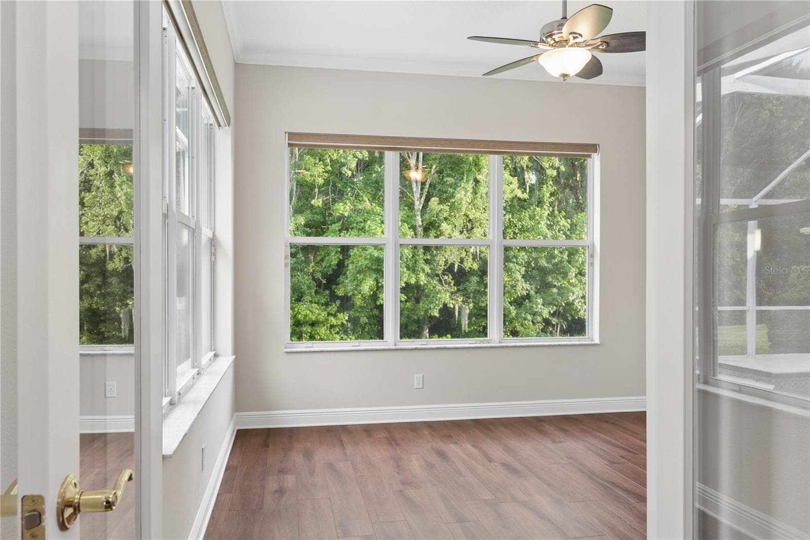 French doors open to a bright, window-lined flex room, perfect for a home office, gym, or peaceful retreat. - 26920 WINGED ELM DR, WESLEY CHAPEL