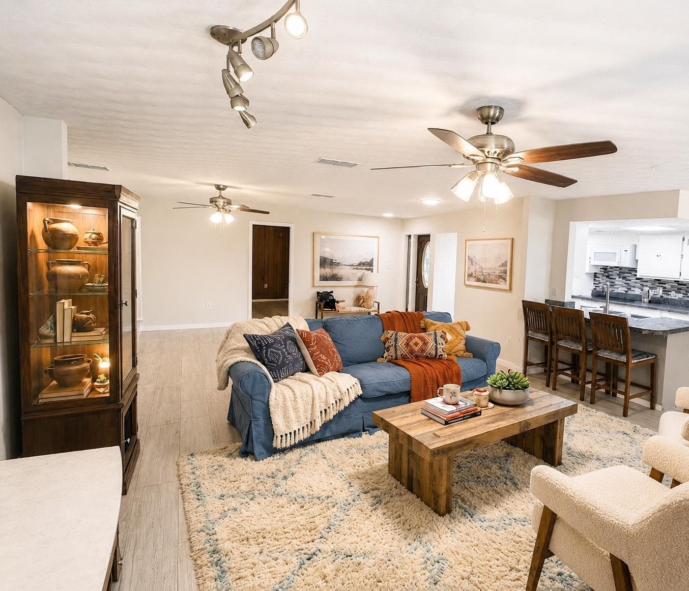 Staged virtually living room - 22128 BRONXVILLE AVE, PORT CHARLOTTE