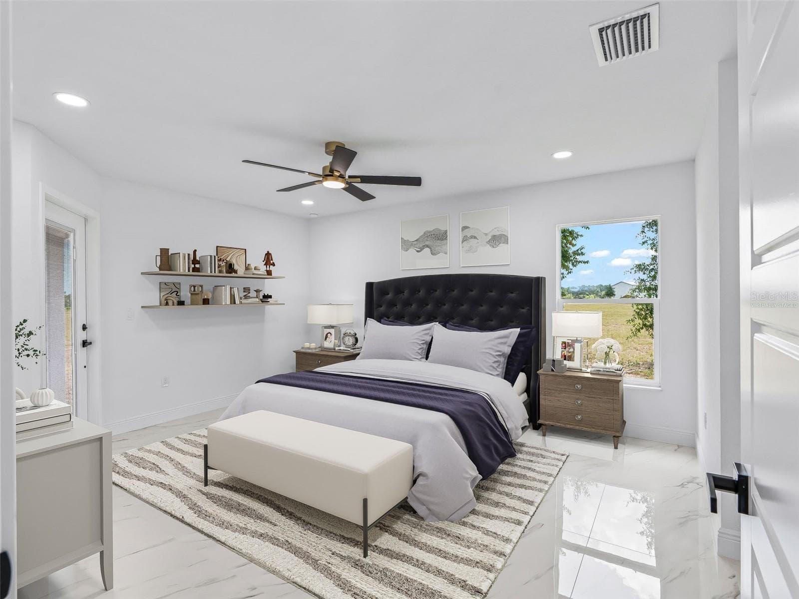 Virtually Staged Primary Bedroom - 14461 SE 80TH ST, MORRISTON