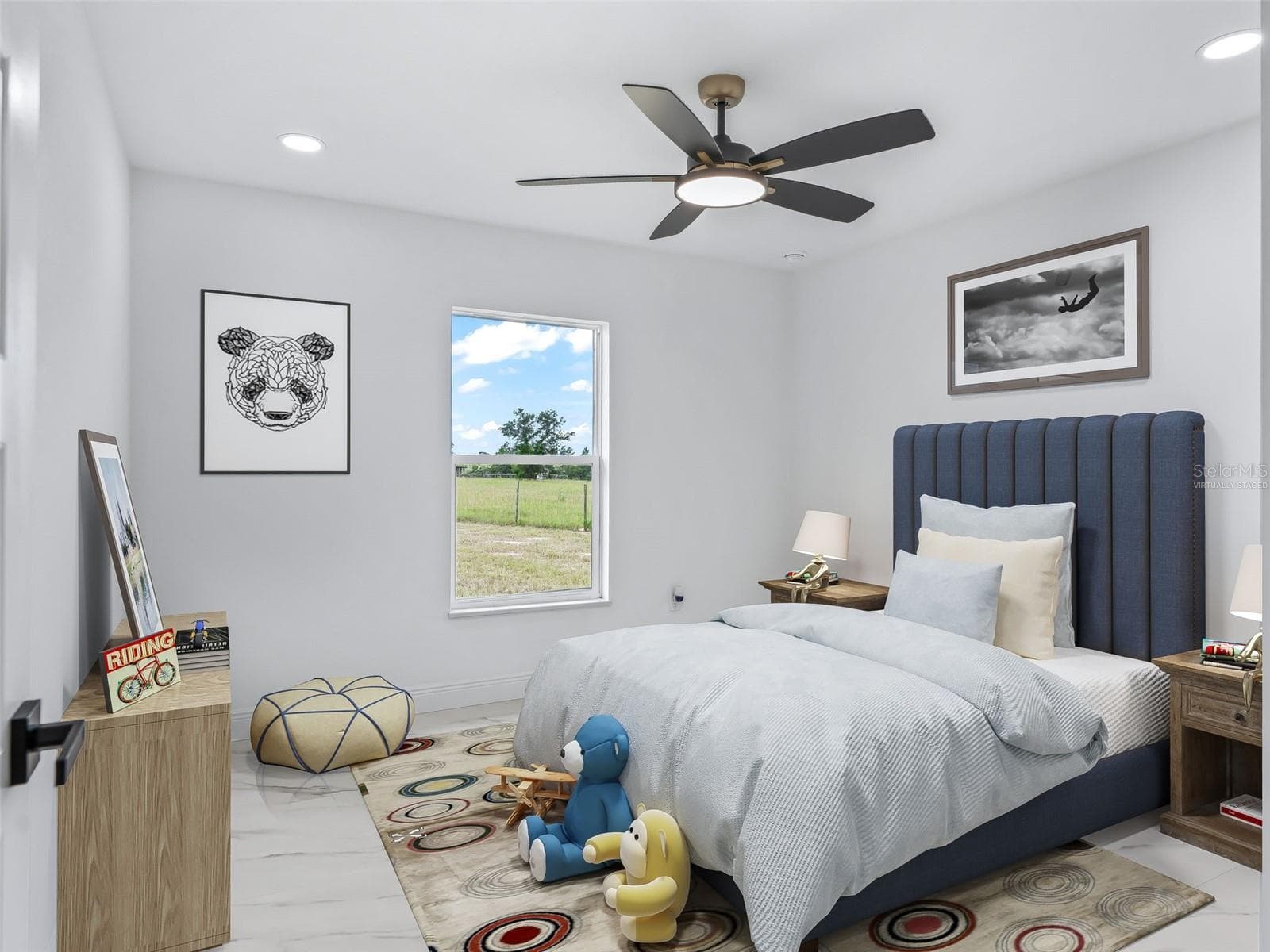 Virtually Staged Bedroom 2 - 14461 SE 80TH ST, MORRISTON
