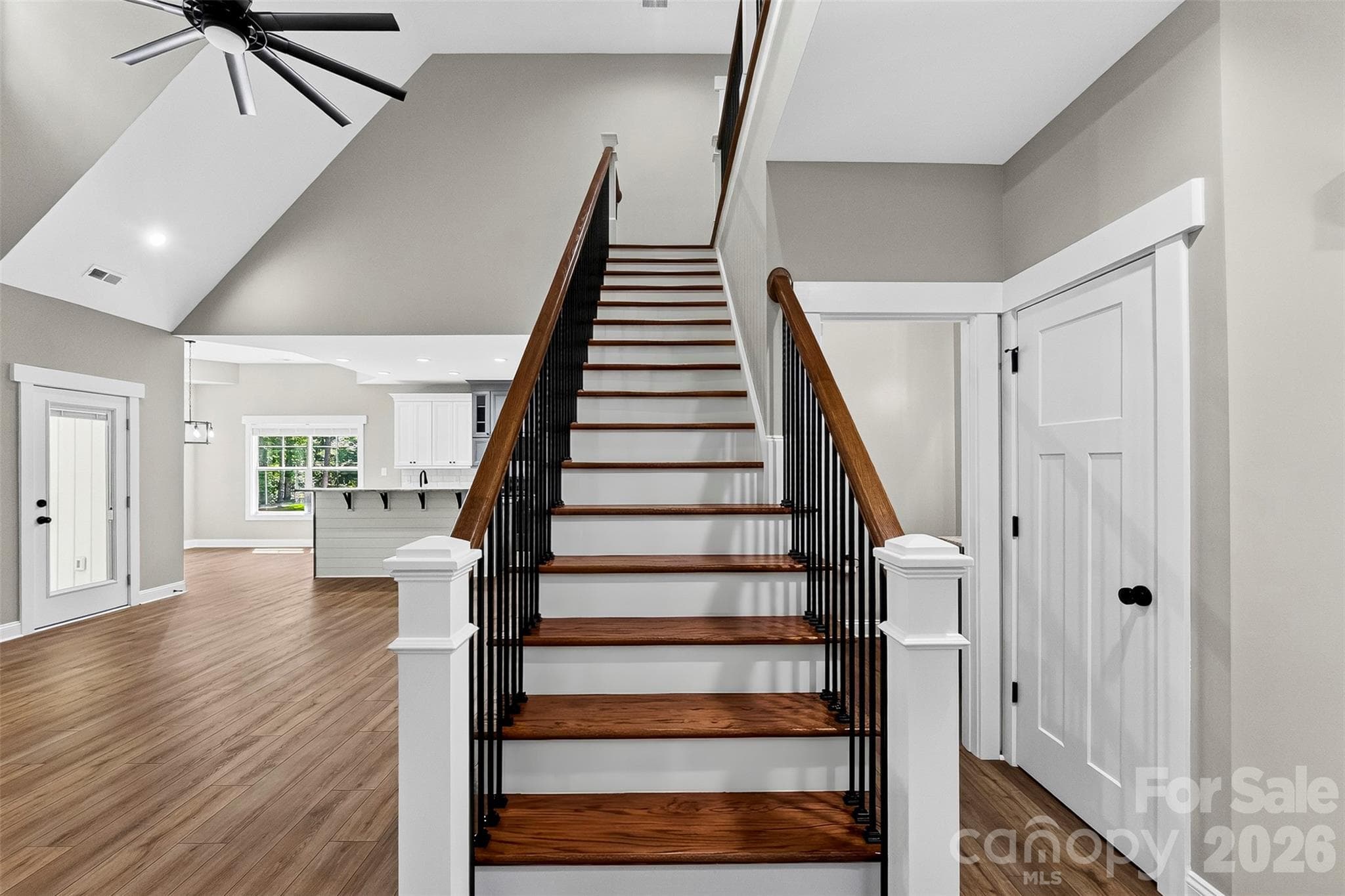Oak stair treads and handrails - 5005 Oconee Drive, Stanley