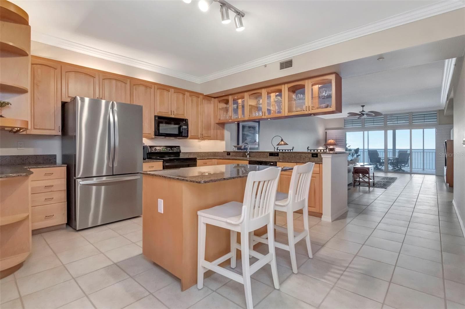 Open Concept Kitchen with Solid Wood cabinets, Granite countertops - 2 15TH AVE #303, INDIAN ROCKS BEACH