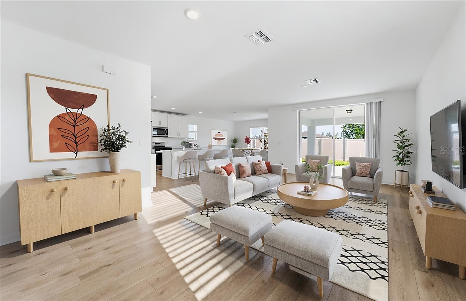 Virtually Staged - Open Gathering Room - 1361 ALLAGASH DR, ZEPHYRHILLS