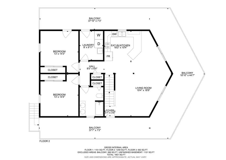 Floor Plan - Main Level - 4435 Flat Mountain Road, Highlands