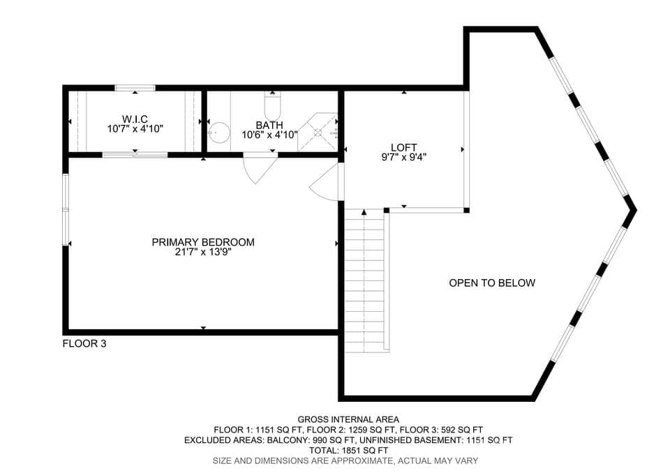 Floor Plan - Upper-Level Level - 4435 Flat Mountain Road, Highlands