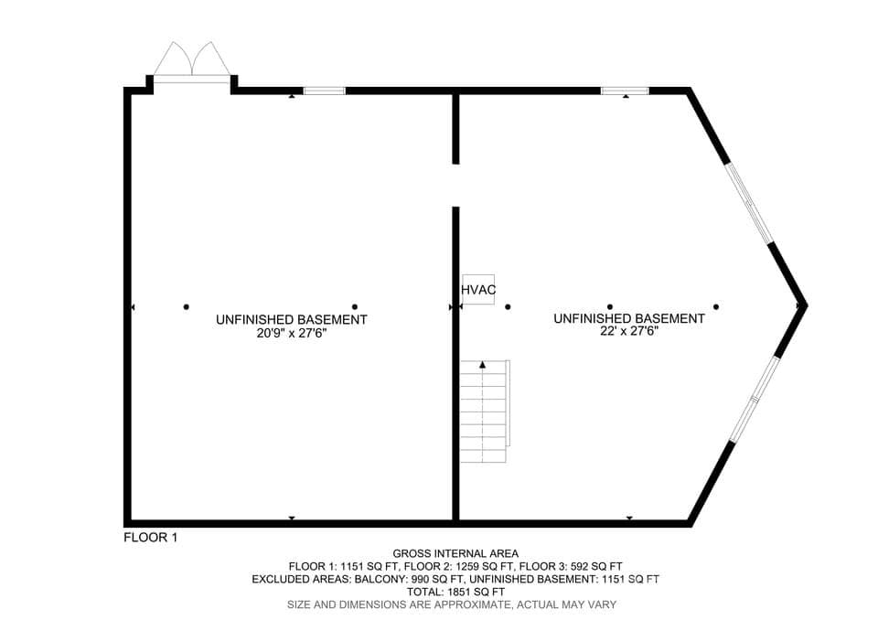 Floor Plan - Walkout Basement Level - 4435 Flat Mountain Road, Highlands