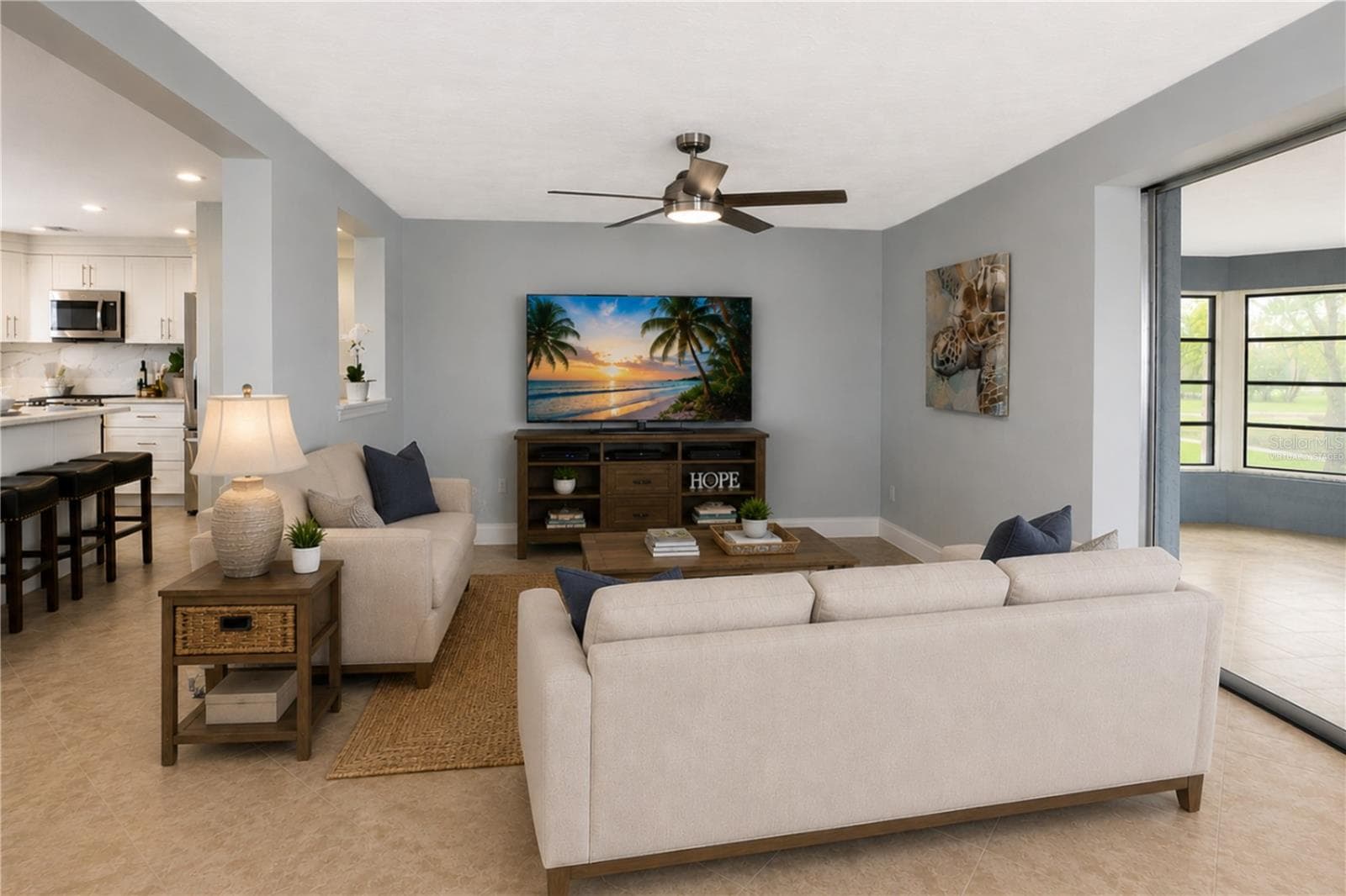 Virtually Staged Living room - 5008 DORY DR, NEW PORT RICHEY