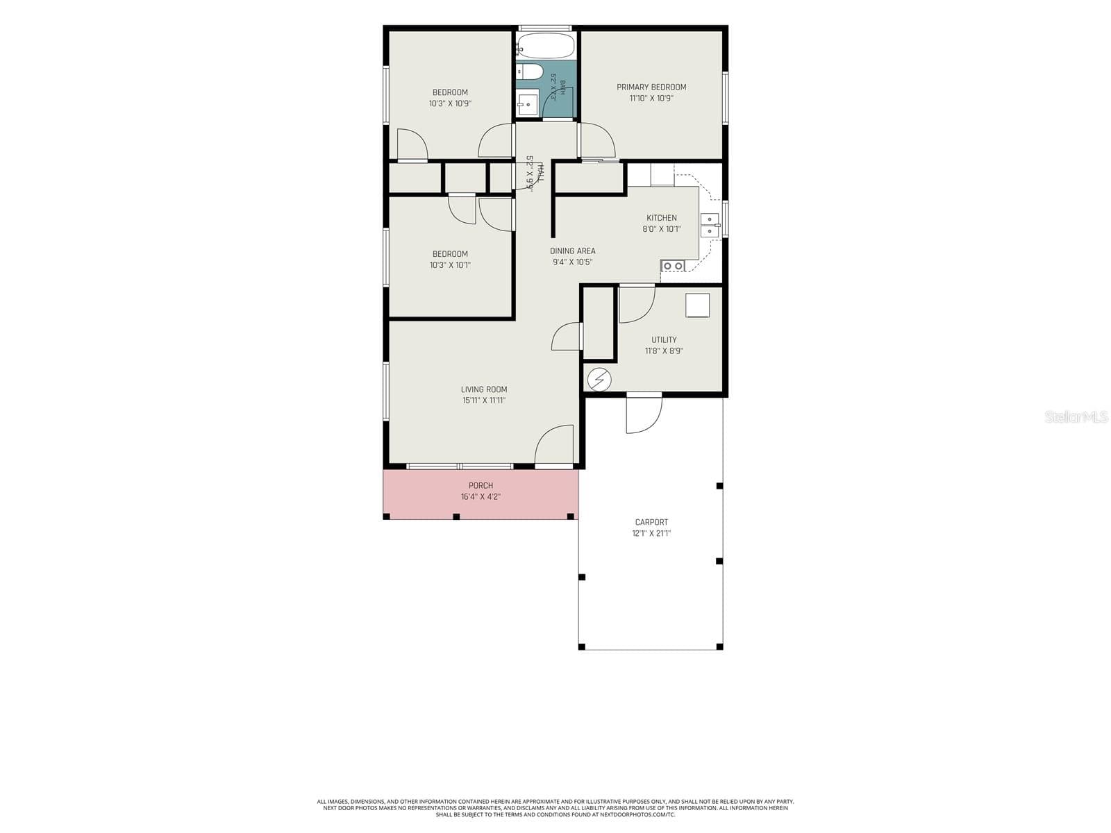 Thoughtfully laid out with three bedrooms, one bath, and functional living spaces. - 5733 66TH LN N, ST PETERSBURG