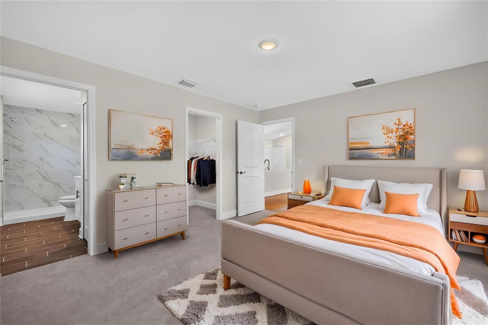 Virtually Staged Primary Bed room - 3254 PLYMOUTH ST, PORT CHARLOTTE