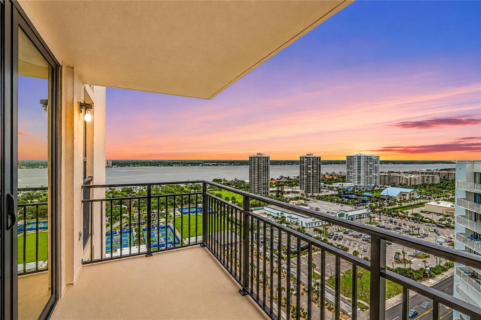 View overlooking the Intra-Coastal at sunset. - 3051 S ATLANTIC AVE #V060, DAYTONA BEACH SHORES
