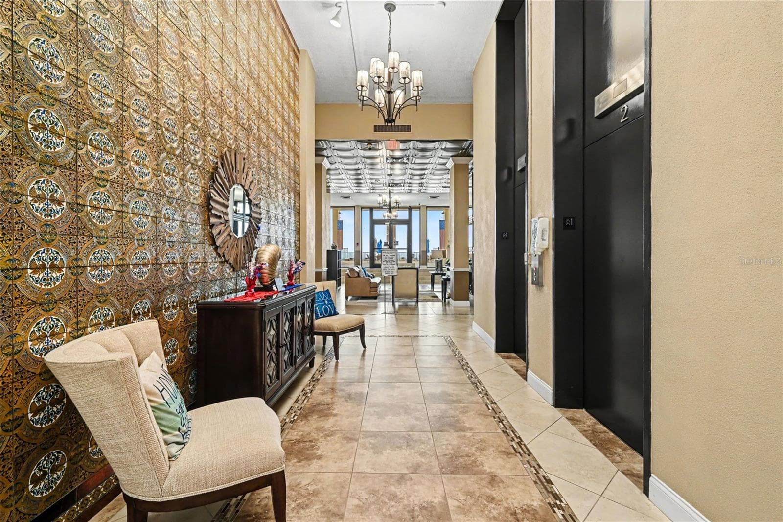 Lobby main floor Elevators. - 3051 S ATLANTIC AVE #V060, DAYTONA BEACH SHORES