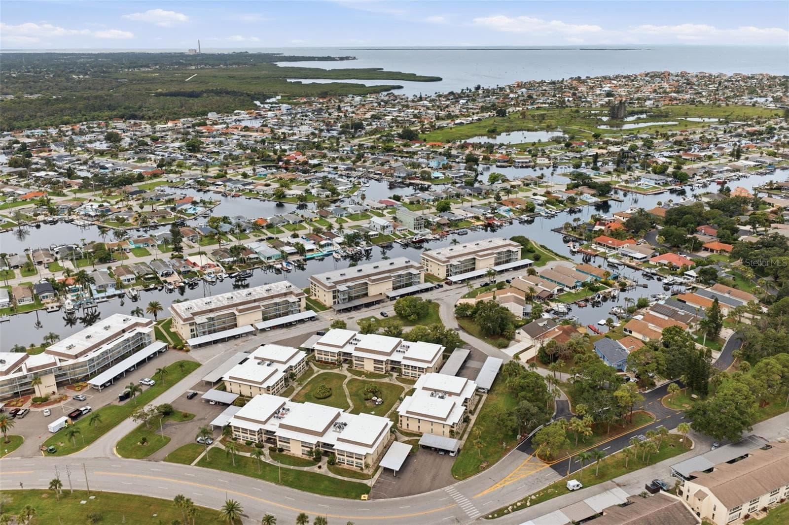 Aerial View of Area all the Way to Gulf - 5242 OPAL LN #104, NEW PORT RICHEY