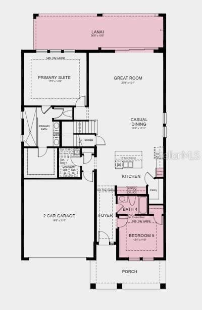 Floor 1 - Additional Highlights Include: gourmet kitchen, main floor secondary bedroom and full bathroom, extended covered lanai with an outdoor kitchen rough-in, 8' interior doors, pocket sliding glass door in the great room, and pre-plumbed for a future laundry room sink - 1623 ANSON LN, ZEPHYRHILLS