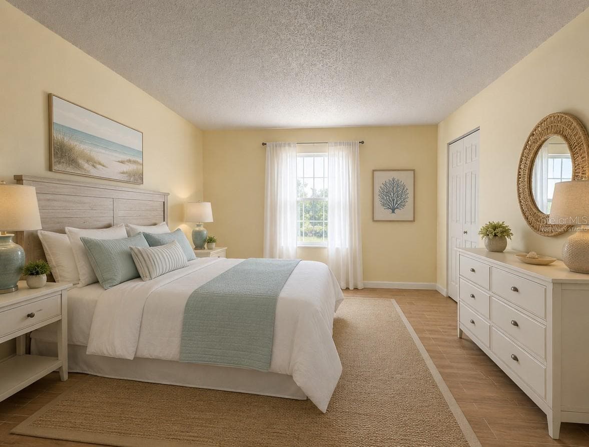 Virtually Staged Downstairs Bedroom - 6207 COURTSIDE DR #23, BRADENTON