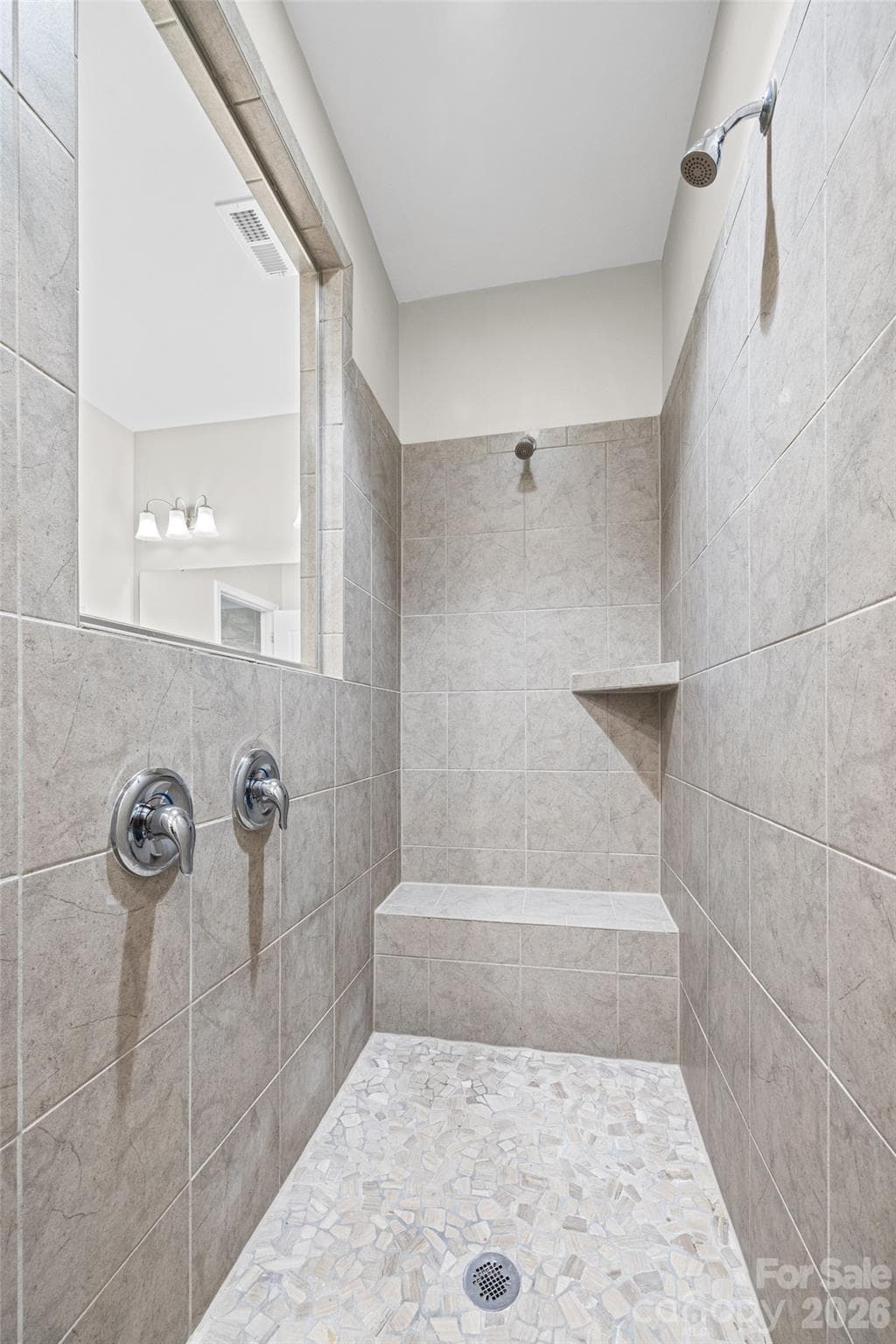 Large Walk In Shower tiled with built in seat - 623 Amber Meadows Way, Fort Mill