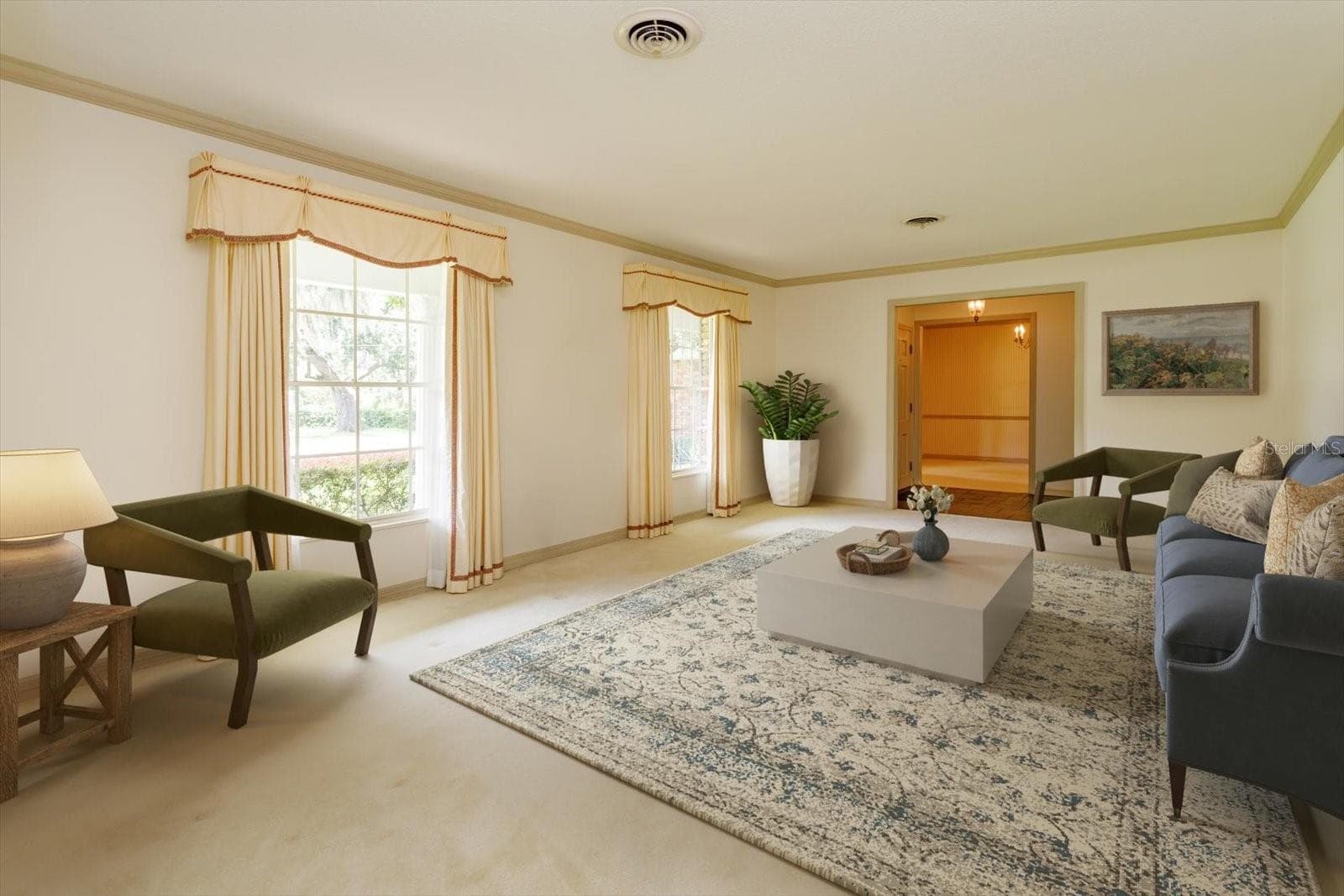 Living Room virtual staged - 5019 GRAN LAC AVE, ORLANDO