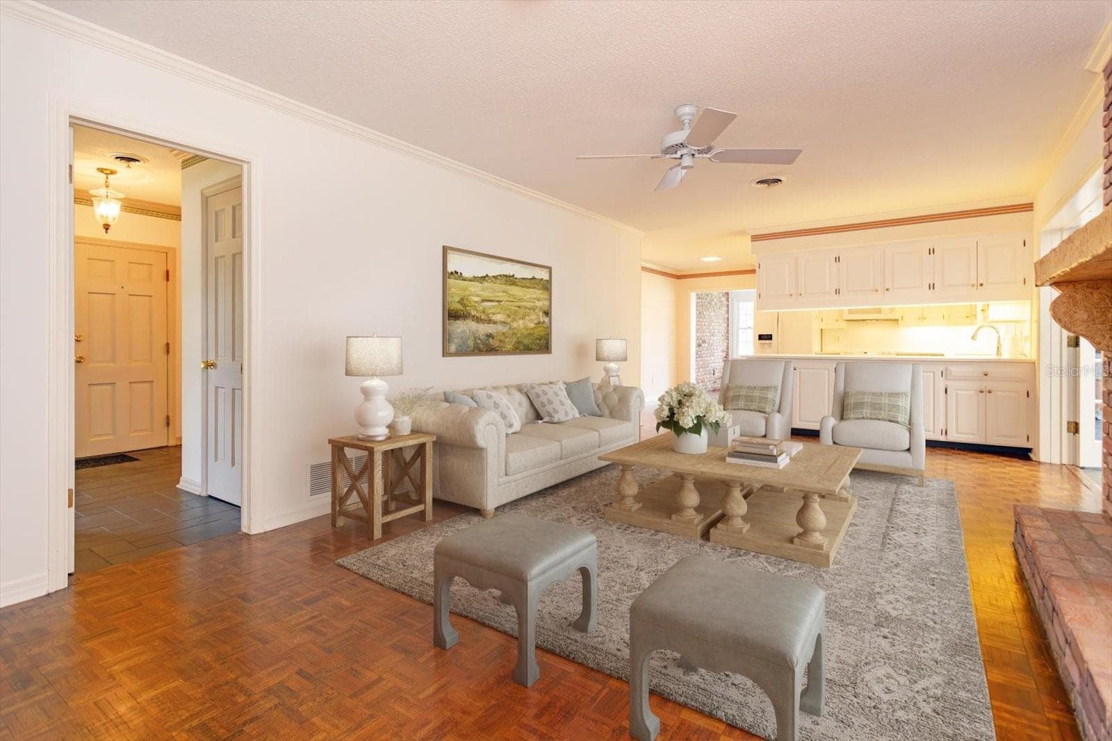 Family Room virtual staged - 5019 GRAN LAC AVE, ORLANDO
