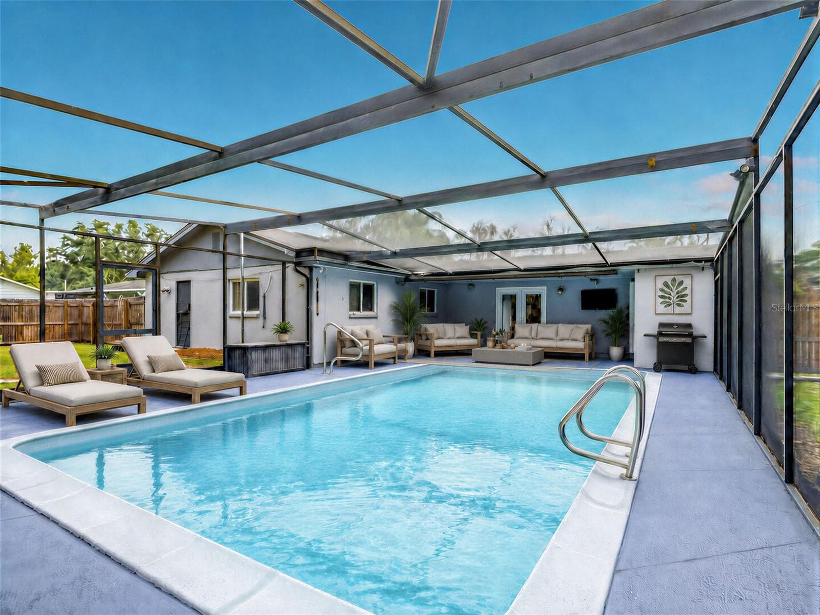 Pool with virtual furniture - 1231 NEWPORT AVE, LAKELAND