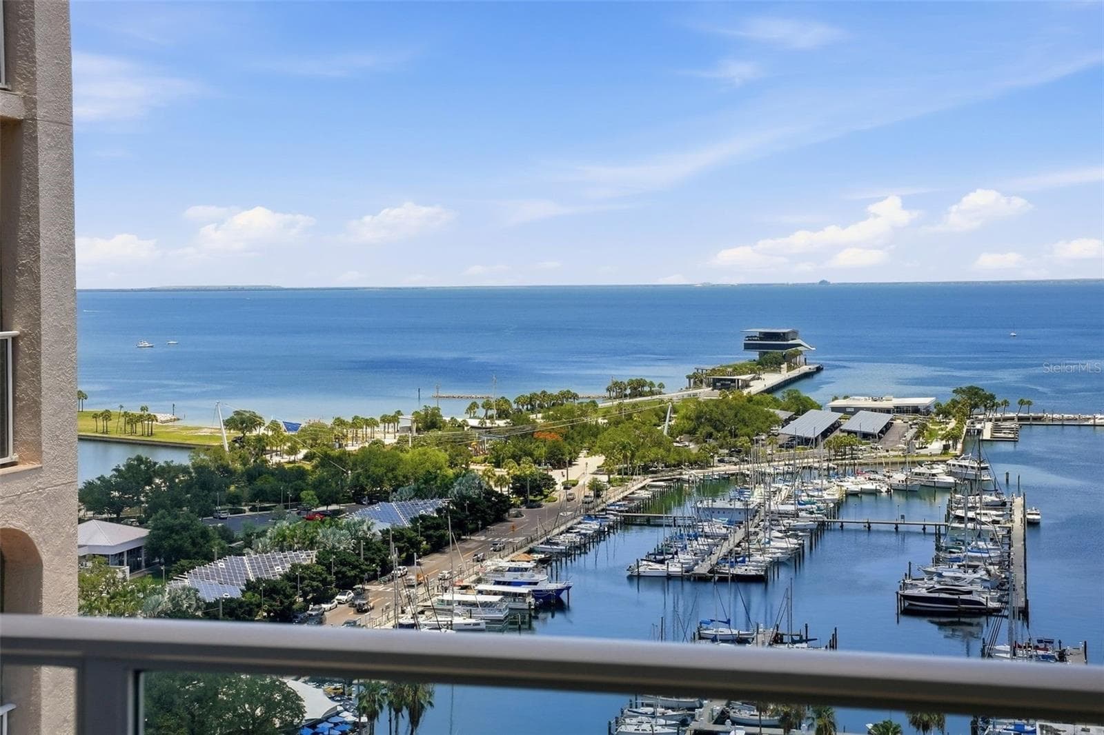 Enjoy the view of Tampa Bay, the Marina and South Straub Park from one of four balconies here at residence 1900 in The Florencia condominium - 100 BEACH DR NE #1900, ST PETERSBURG