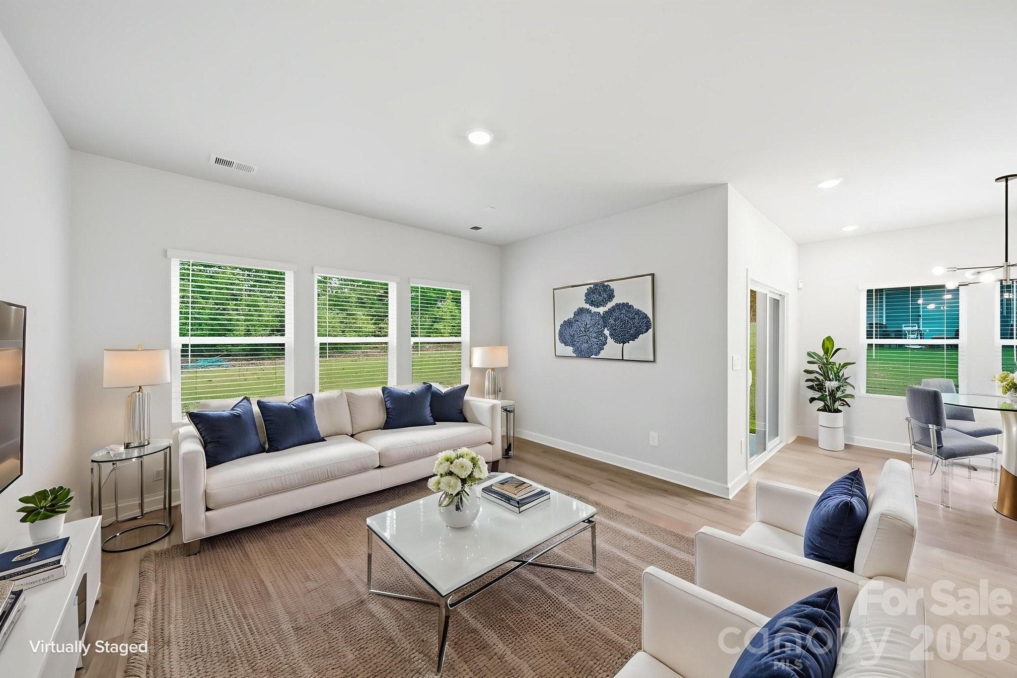 virtually staged living room - 6220 Barcelona Way, Charlotte