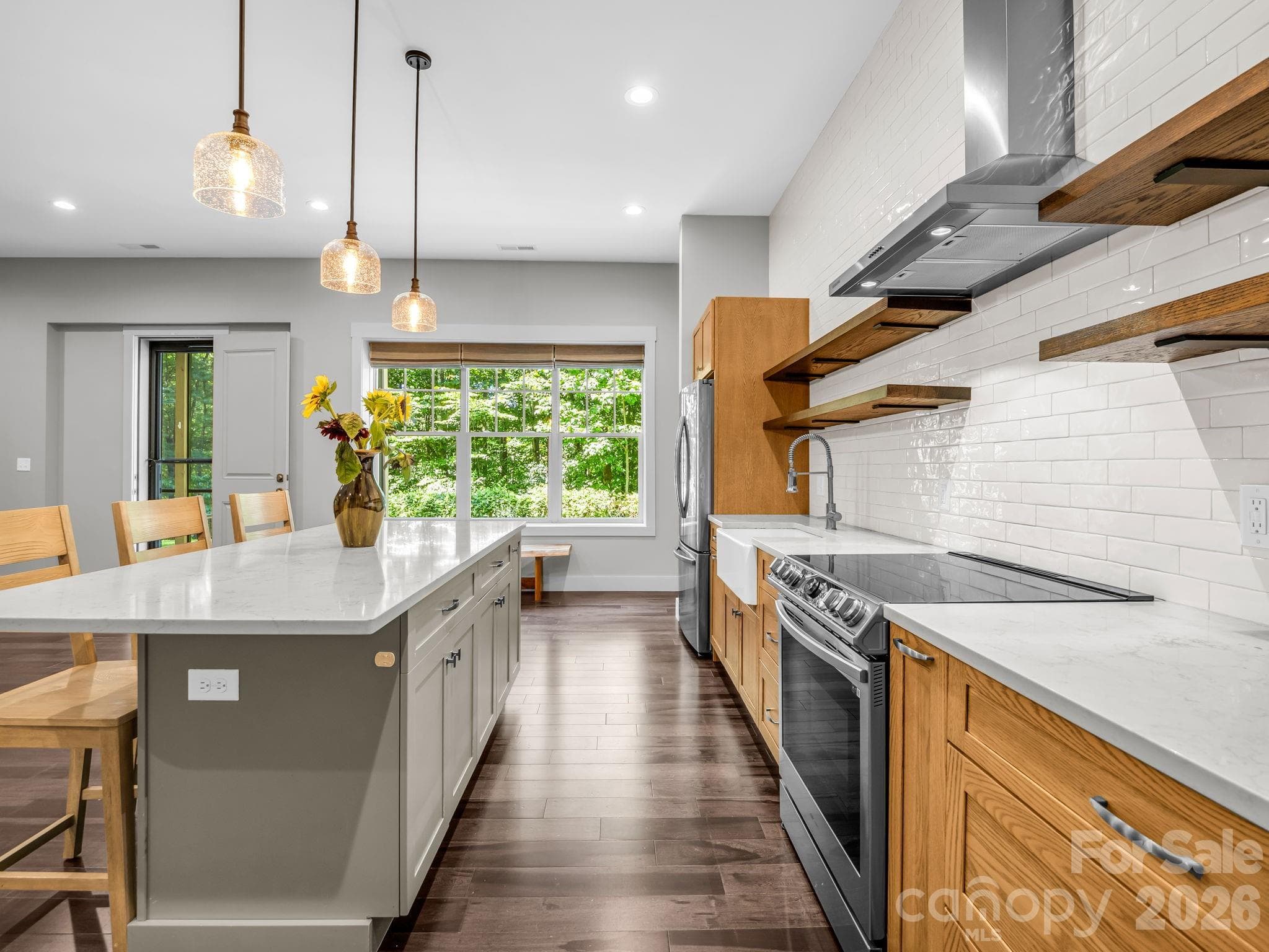 Newly added kitchen on lower level - 122 Cisco Road, Asheville