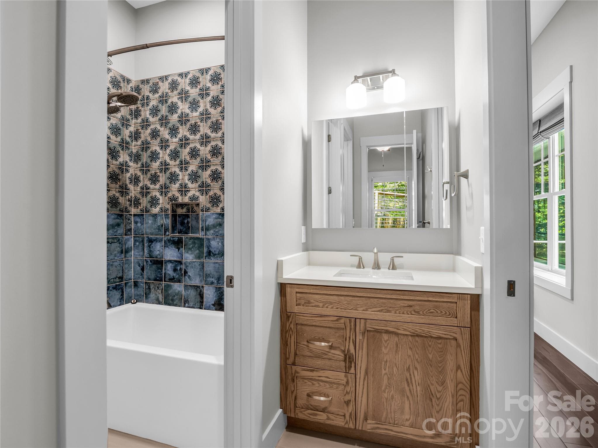 Jack and Jill bathrom on lower level - 122 Cisco Road, Asheville