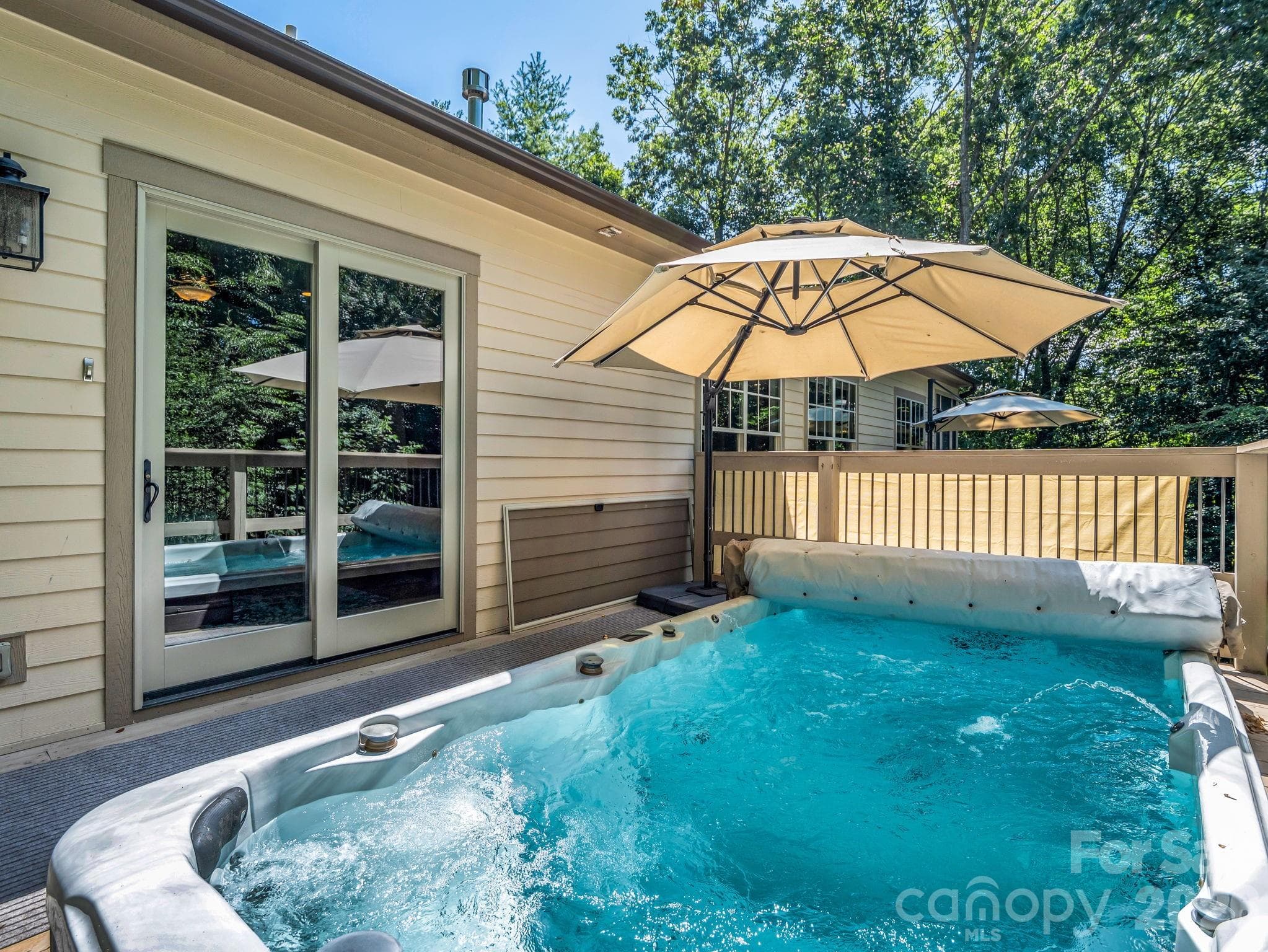 Swim spa off primary bedroom on main level - 122 Cisco Road, Asheville
