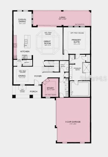 Floor 1- Additional Highlights Include: 3-car garage, 8' interior doors, covered extended lanai, and LVP flooring throughout main living area - 5372 GUNWALE DR, COCOA