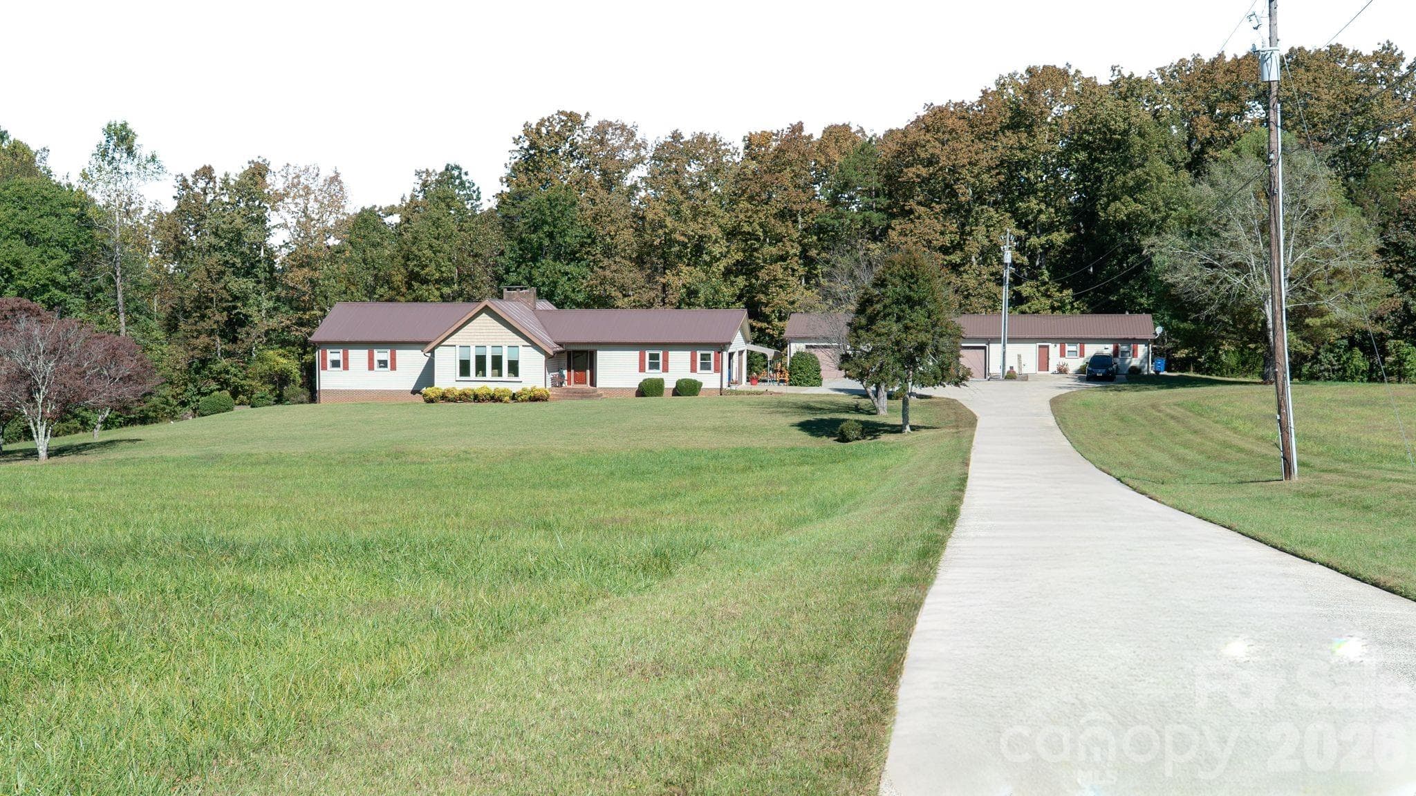 Extended Entry and Sprawling Front Lawn - 1368 Cajah Mountain Road, Hudson