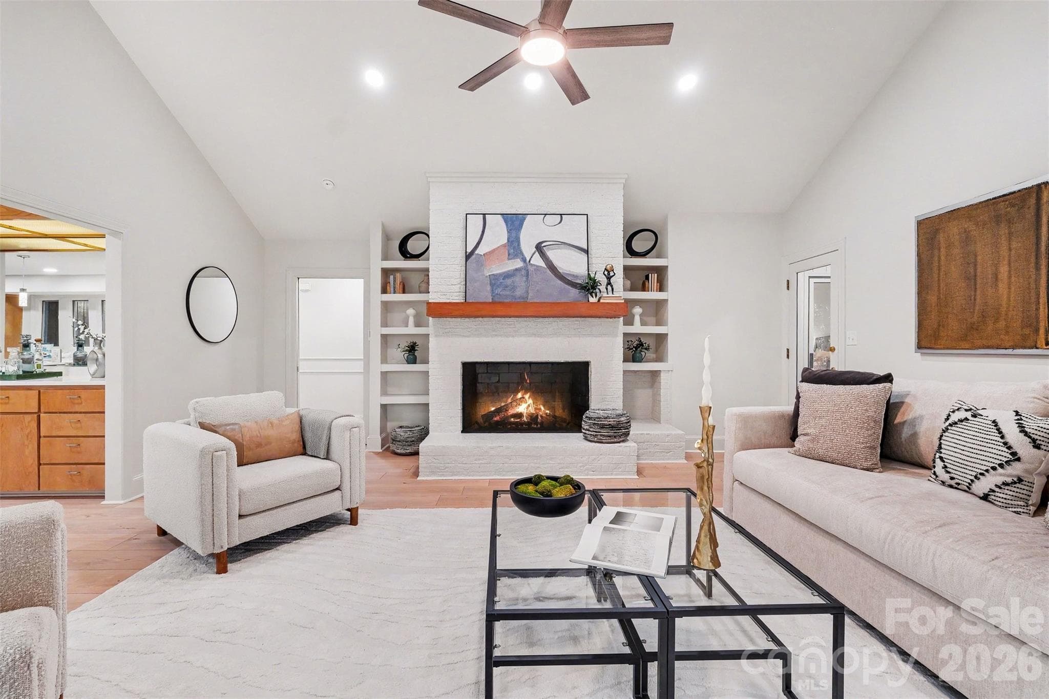 Plenty of room for the family to spread out in your new 20x20 great room with wood-burning fireplace. - 5042 Marci Lane, Belmont