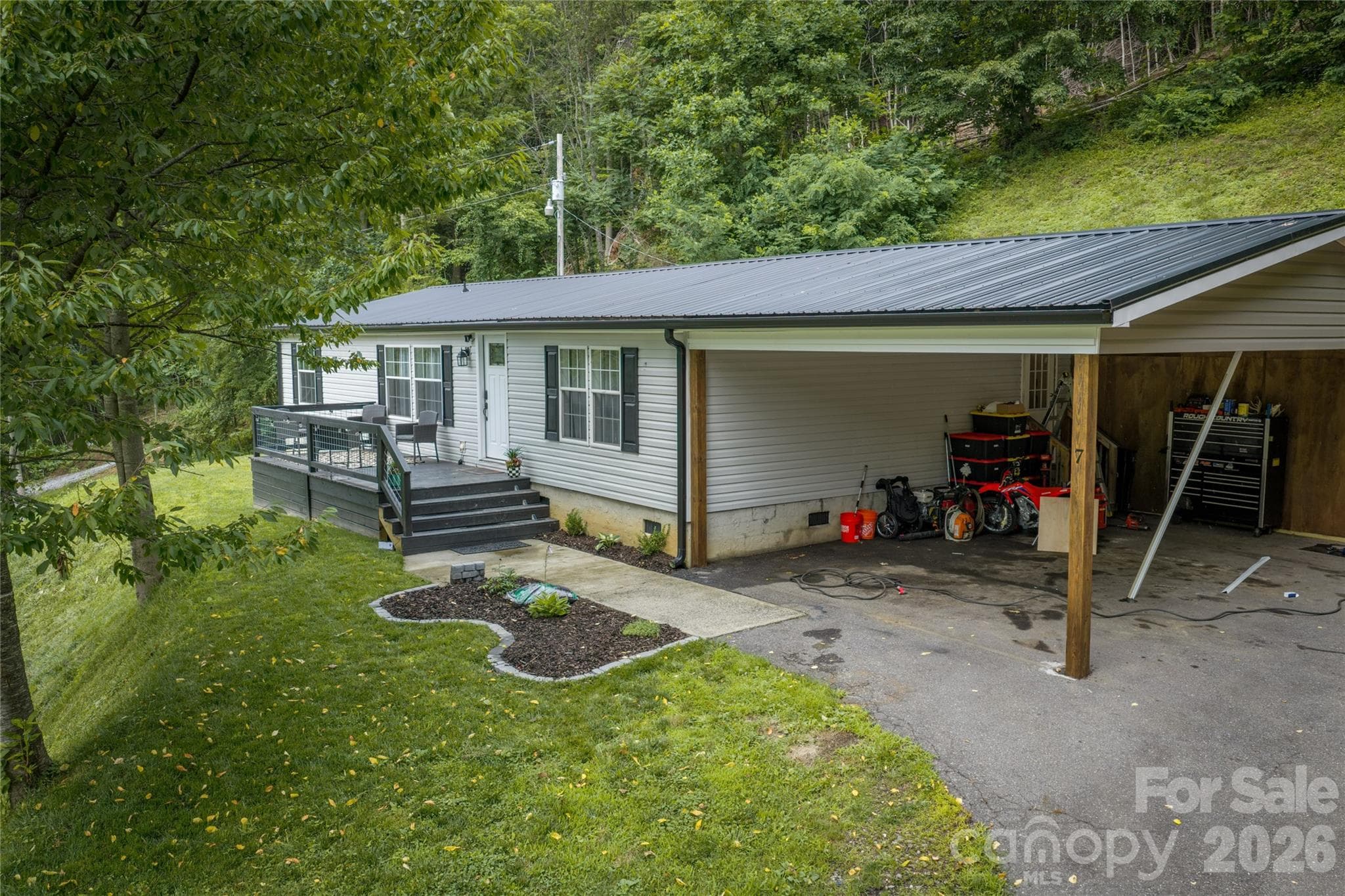 Exterior Side view with carport - 7 Wid Smith Road, Burnsville