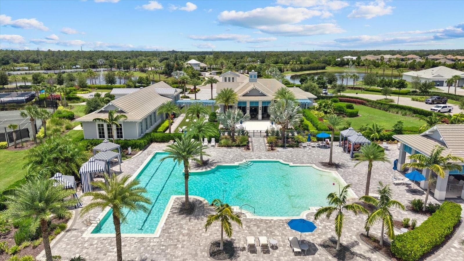 Aerial Pool Amenity Center - 8133 NEVIS RUN, LAKEWOOD RANCH