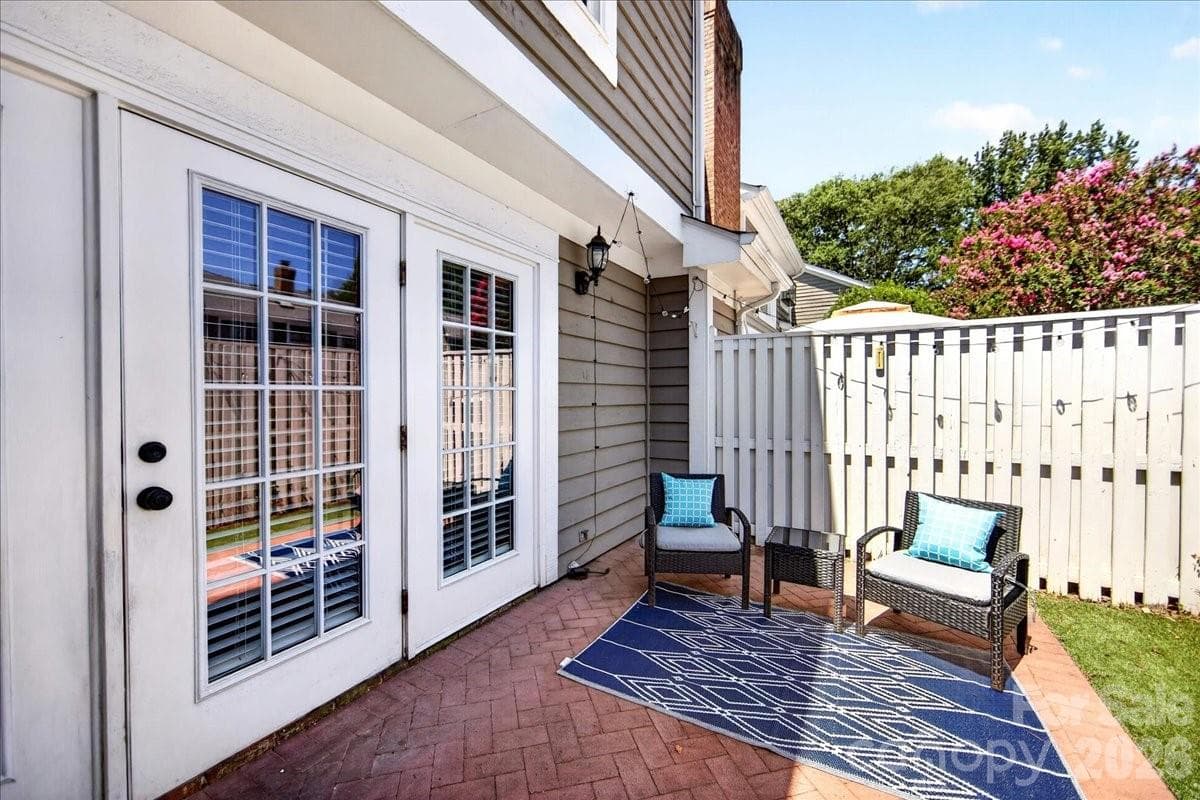 Enclosed private patio with brick pavers - 8220 Legare Court, Charlotte