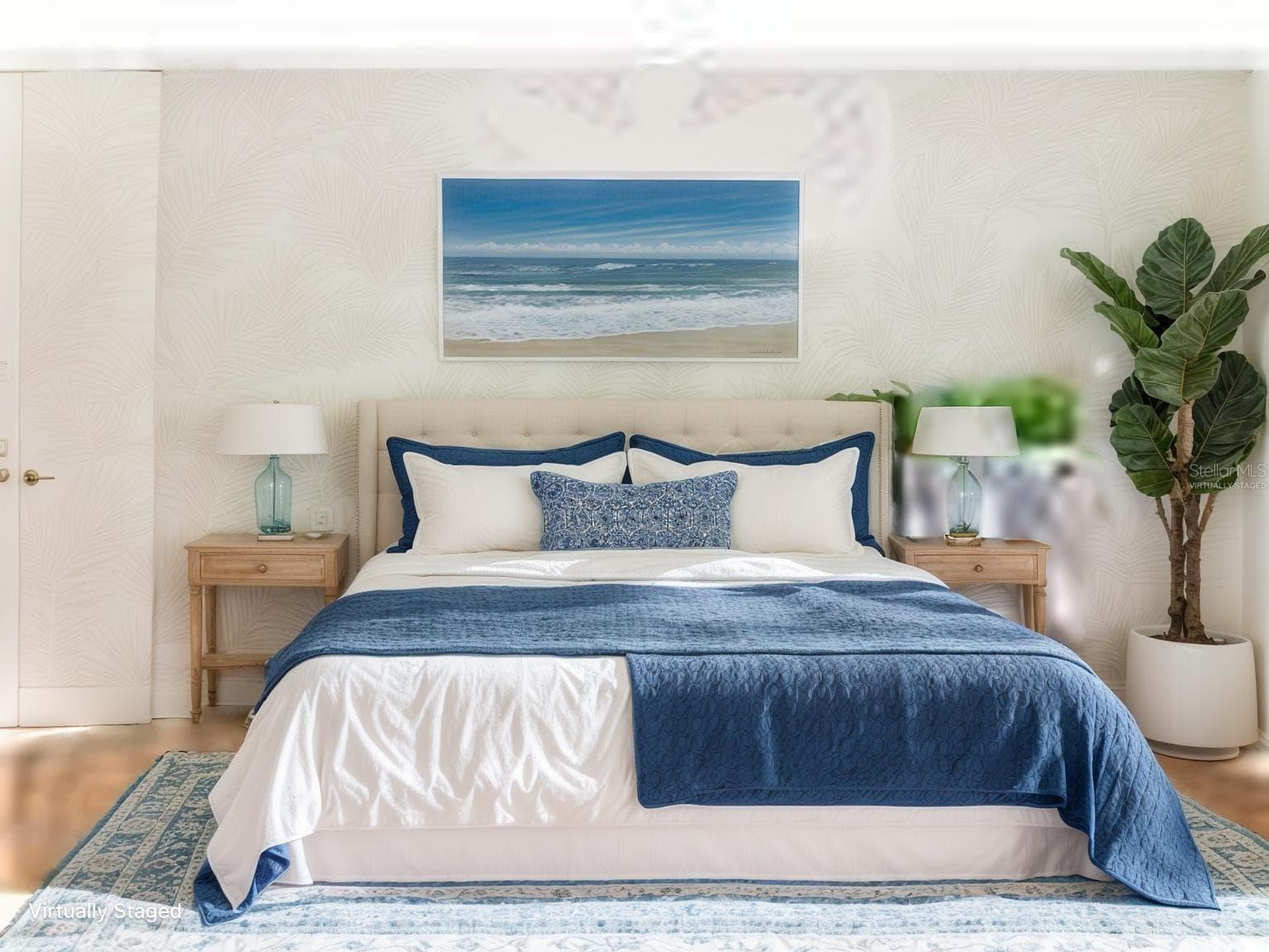 Primary Bedroom Virtually Staged - 6947 WOODWIND DR #77, SARASOTA