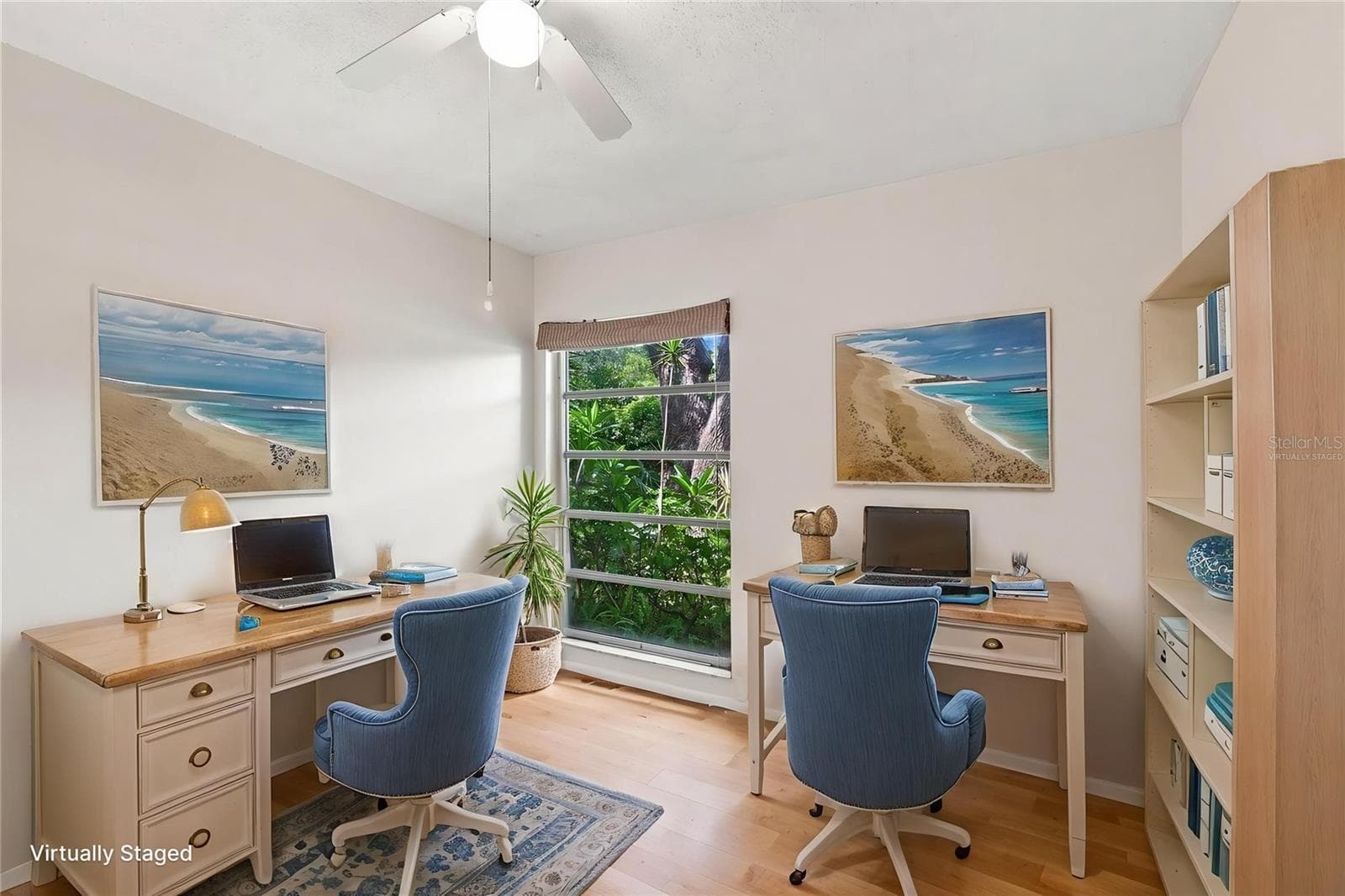Guest Bedroom Virtually Staged as Home Office - 6947 WOODWIND DR #77, SARASOTA