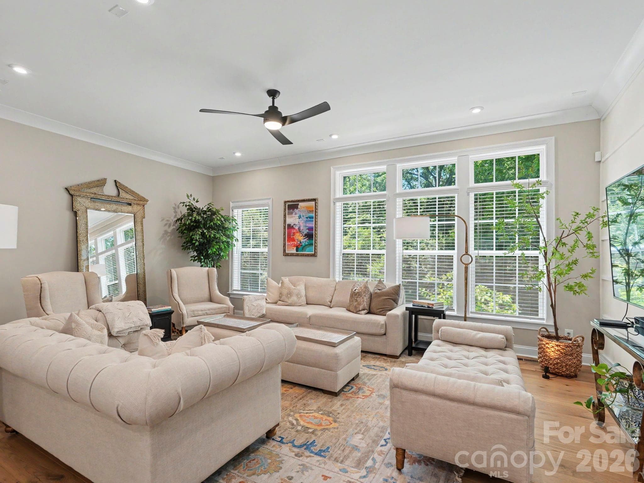 Light and Bright Family Room with Designer Furniture - 2523 Deacon Avenue, Charlotte
