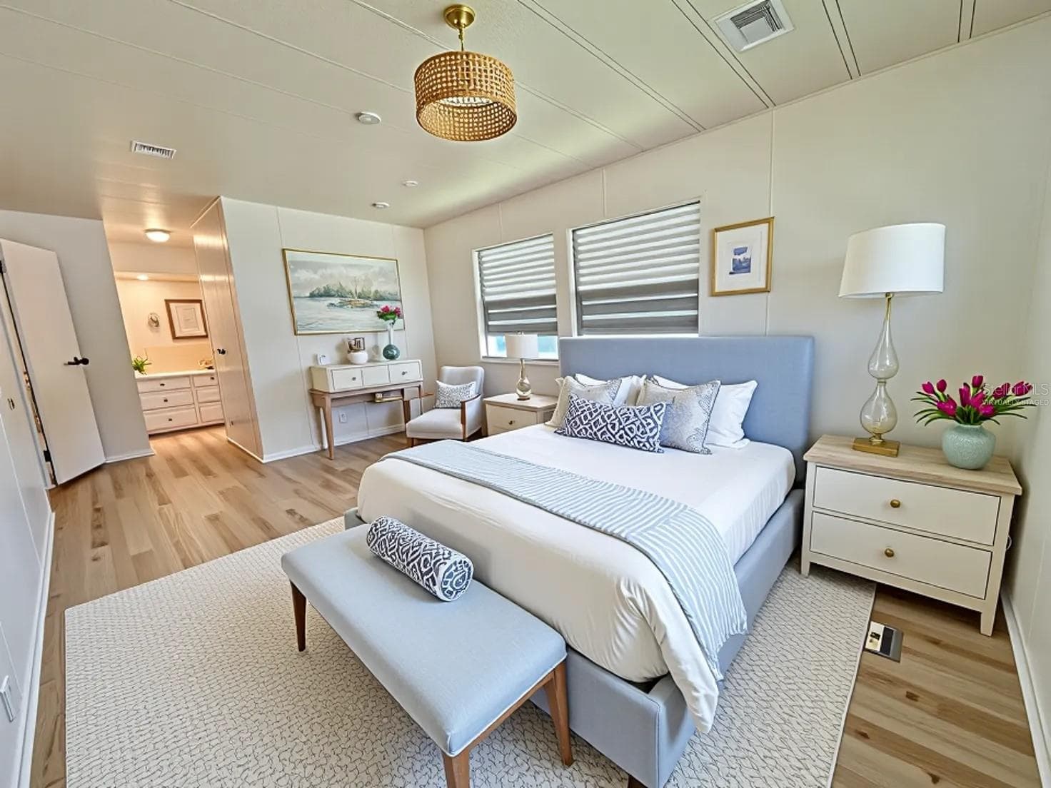 Virtually Staged Master Bedroom - 222 HAWTHORNE BLVD, LEESBURG