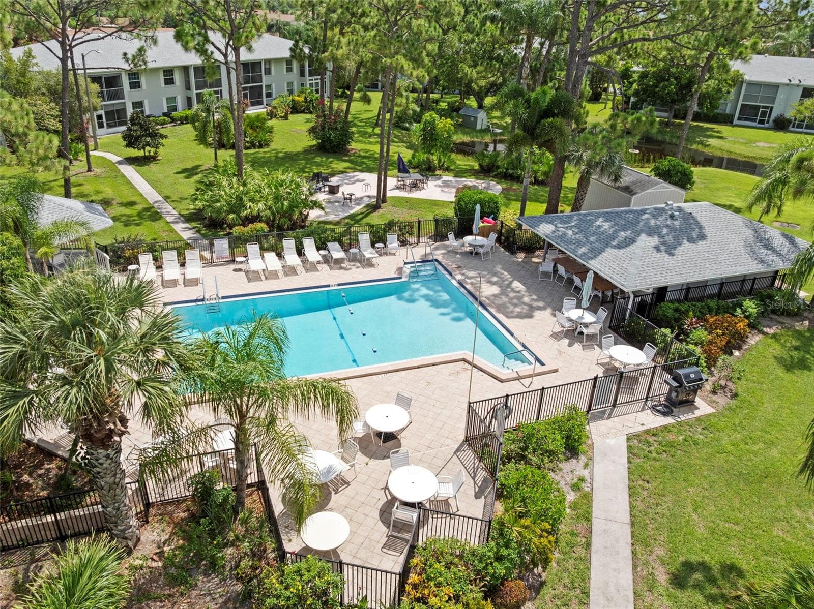 Aerial of Pool - 7104 NANTUCKET CIR #3, NORTH FORT MYERS
