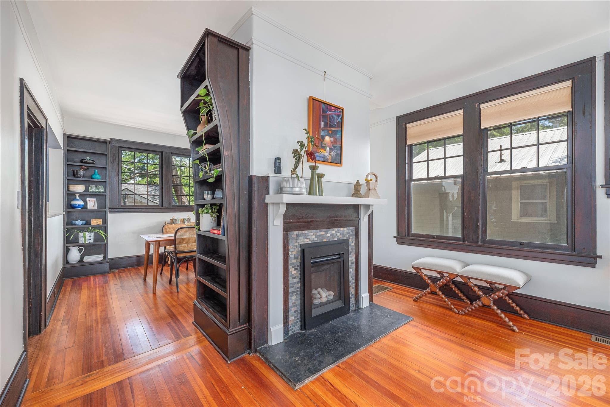 Cozy up to gas insert in charming fireplace - 302 Hillside Street, Asheville