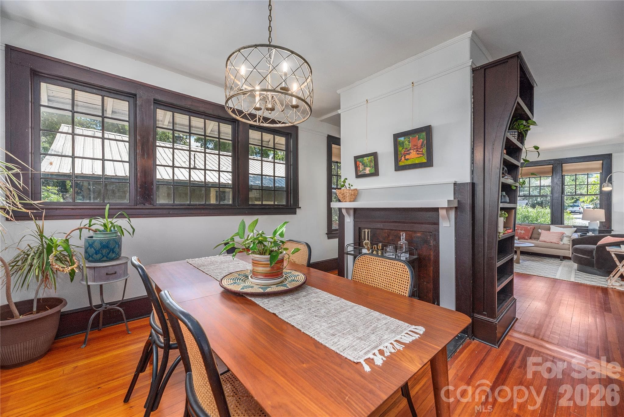 Inviting dining room open to kitchen - 302 Hillside Street, Asheville