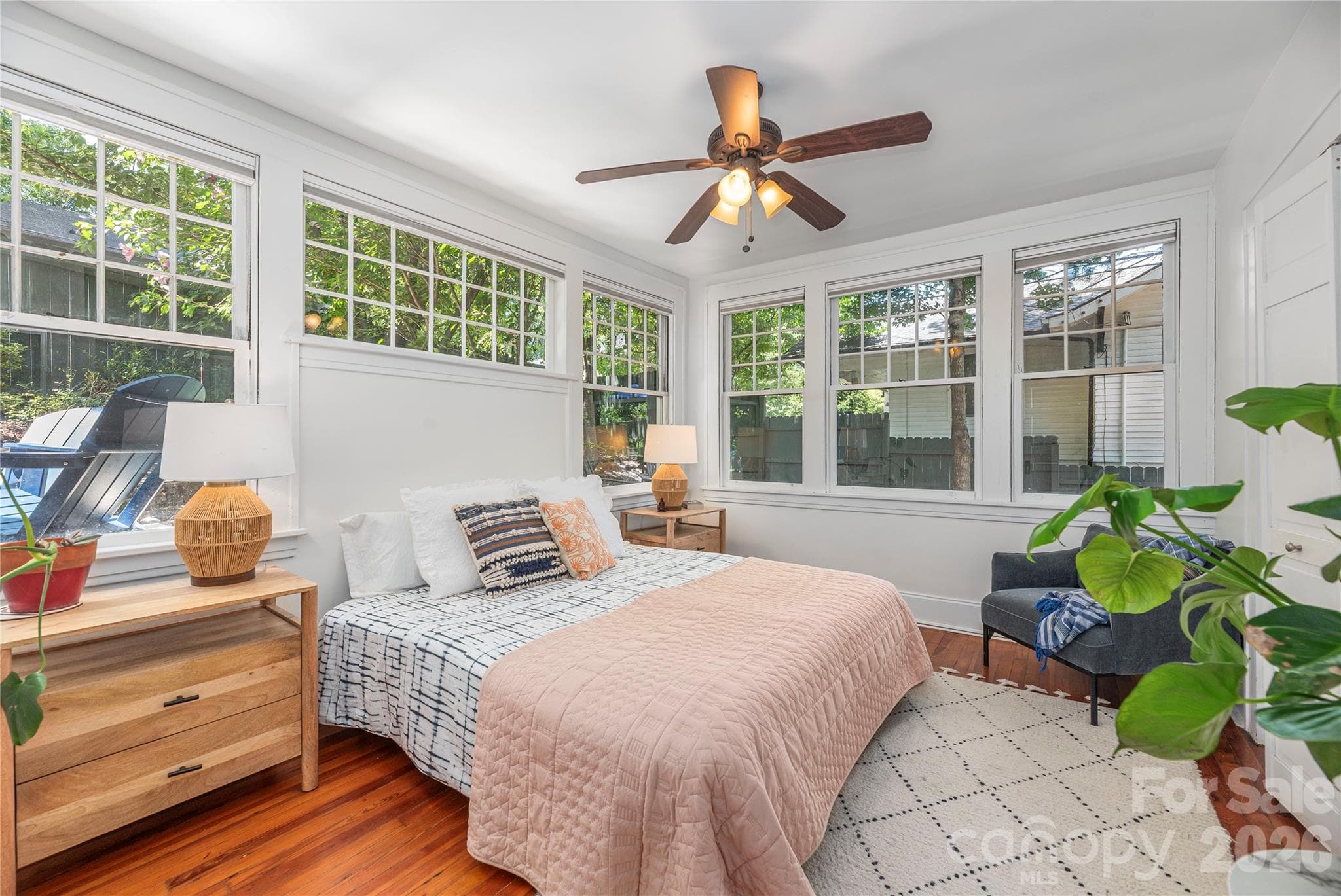 Gorgeous light from windows in largest bedroom - 302 Hillside Street, Asheville