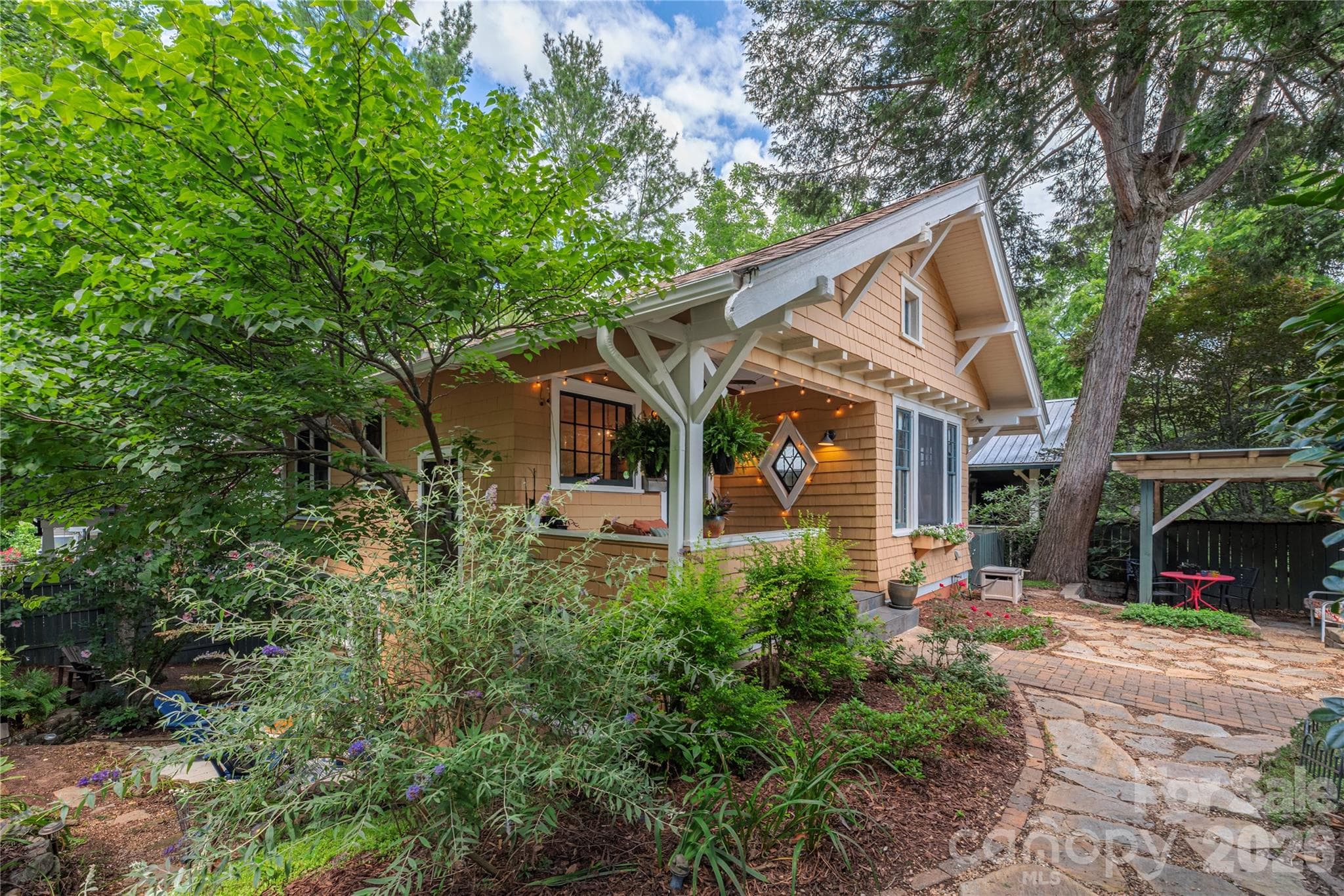 Stone paths and brick patios - 302 Hillside Street, Asheville