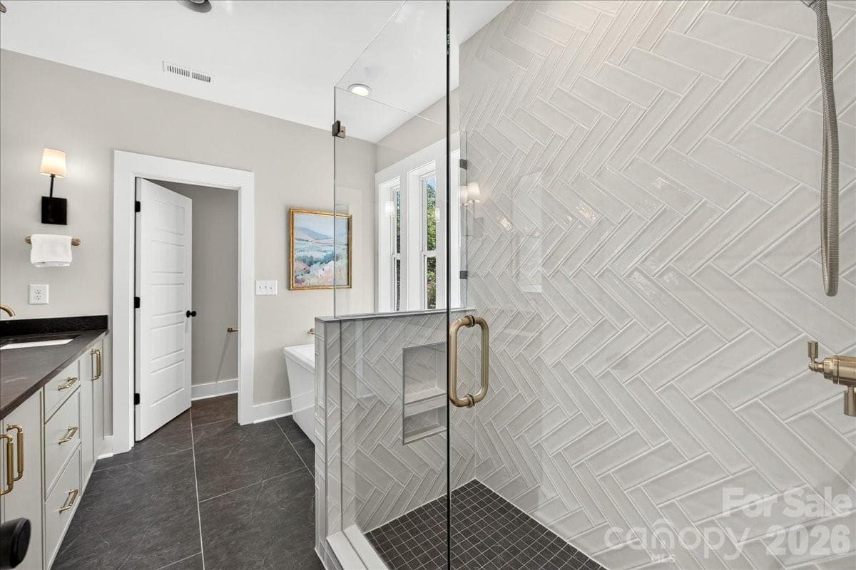 Primary bath with walk-in shower - 3940 Admiral Avenue, Charlotte