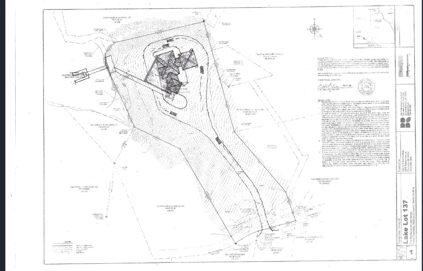 Conceptual drawing from the seller to see how a home and dock could be placed. - Nebo