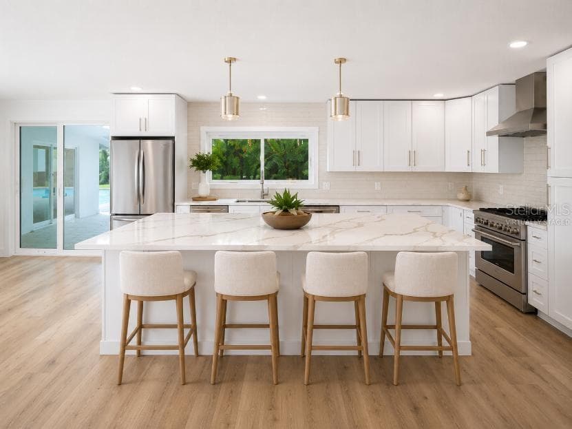 Virtually Staged Kitchen - 1646 ROBIN HOOD LN, CLEARWATER