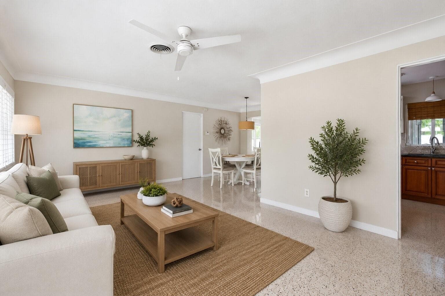 Virtually Staged Living Room - 6355 23RD AVE N, ST PETERSBURG