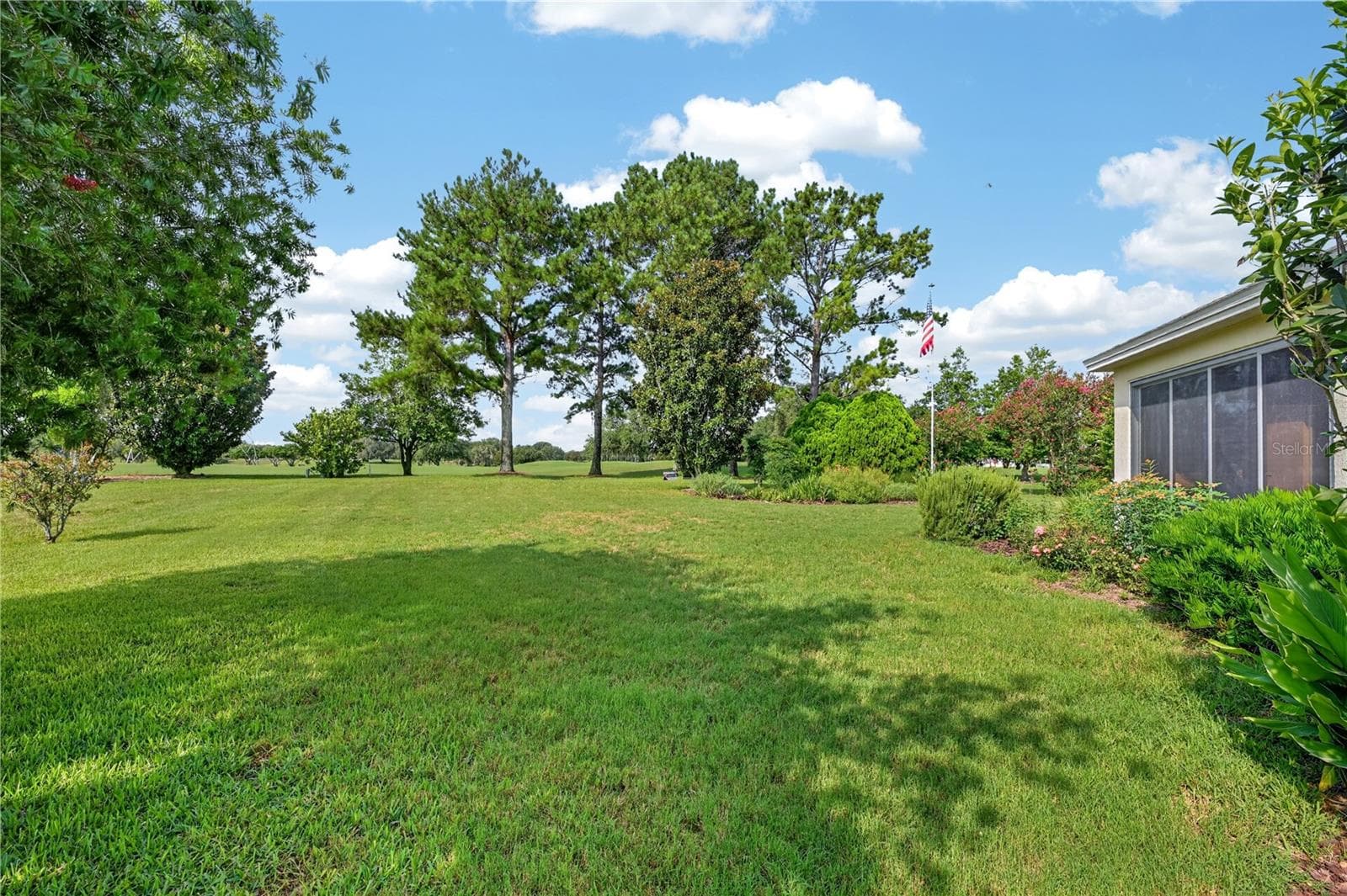Expansive backyard viewing east lot line toward golf course - 16815 SE 85TH BELKNAP AVE, THE VILLAGES