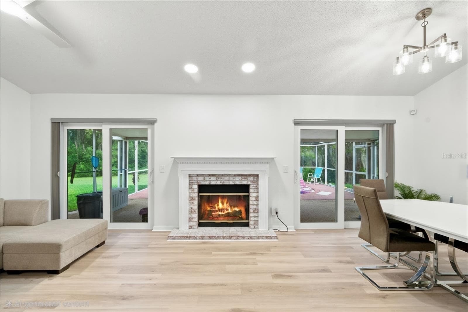 Fireplace rendered White to show a different look. - 1014 HARDWOOD DR, VALRICO